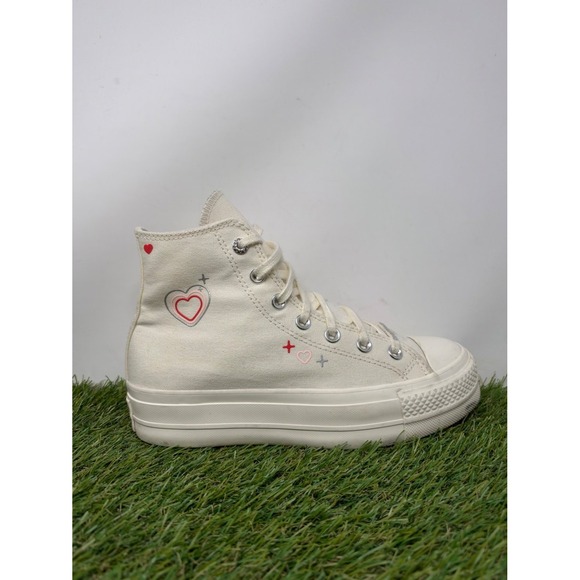 Converse Shoes - Converse Chuck Taylor All Star Platform High Top Shoes Women's 7 White Y2K Heart